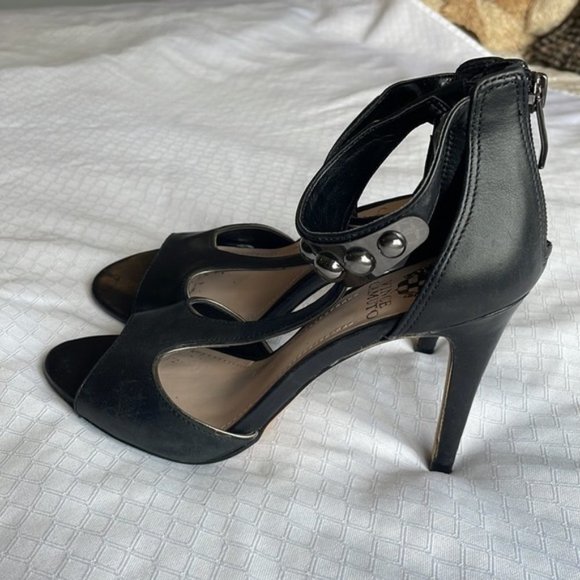 VINCE Camuto Black Leather Embellished Heels - Picture 6 of 9